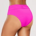 thumbnail image 2 of Women's Plus Size High Waist Bikini Bottoms - Ruched, Full Coverage, Nylon/Spandex, Multiple Sizes, 2 of 5