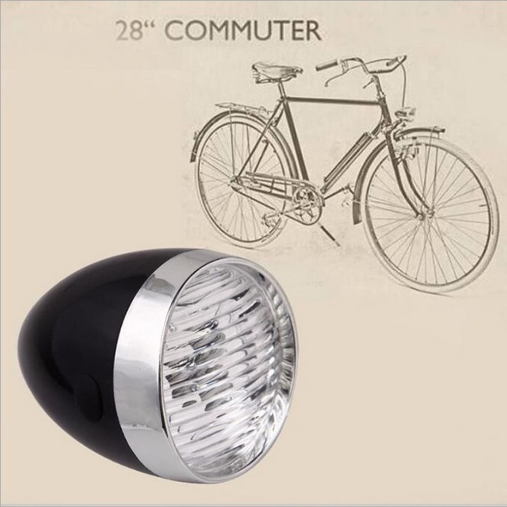 Vintage LED Front Light Flashlight 3 LampRetro Bike Bicycle Bicycle Light
