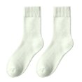 thumbnail image 5 of SYMOID Mens Fuzzy Crew Socks Fleece Lined Thermal Warm Winter Socks for Cold Weather, White, 5 of 5