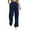 Blue, variant on CHUMUD Women High Waisted Drawstring Wide Leg Cargo Pants 2025 Trendy Casual Baggy Joggers Pants with Pockets