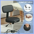thumbnail image 4 of HOMCOM Tabouret Roulant Réglable avec Dossier, Chaise Tabouret en Similicuir, 4 of 10