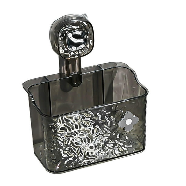 Cesta de almacenamiento para ducha con ventosa, estante de ducha portátil impermeable para el hogar Gris