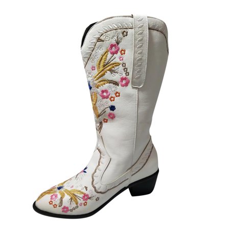 

Women Walking Shoes Women Shoes Embroidered Print Boots Square Heel Boots Casual Shoes Fashion Soft Sole Women Shoes Nude Boots Shoes Non Slip Shoes Mid-Calf Boots for Women Beige