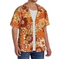 thumbnail image 2 of Fuzoiu Hippie Flower Print Men's Casual Short,Men's Short Sleeve Shirt,Mens Casual Button Down Shirts,Cuban Collar Summer Shirt for Beach, Vacation, and Outdoor Activities-Medium, 2 of 5