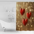 thumbnail image 4 of Small Stall Shower Curtain 36x72 Inch Narrow Half Size Valentines Bath Curtains Bathroom Decor Red Love Heart Romantic Waterproof Fabric Shower Curtain Set with Hooks 36 Inch, 4 of 6