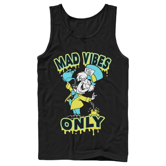 Men's Alice in Wonderland Mad Vibes Only Tank Top Black X Large