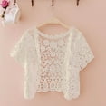 thumbnail image 2 of Yindaity Lightweight Cardigans for Women Lightweight Summer Crochet Cardigan for Women Short Sleeve Kimono Boho Oversized Open Front Knitted Cardigan (Beige,One Size), 2 of 3