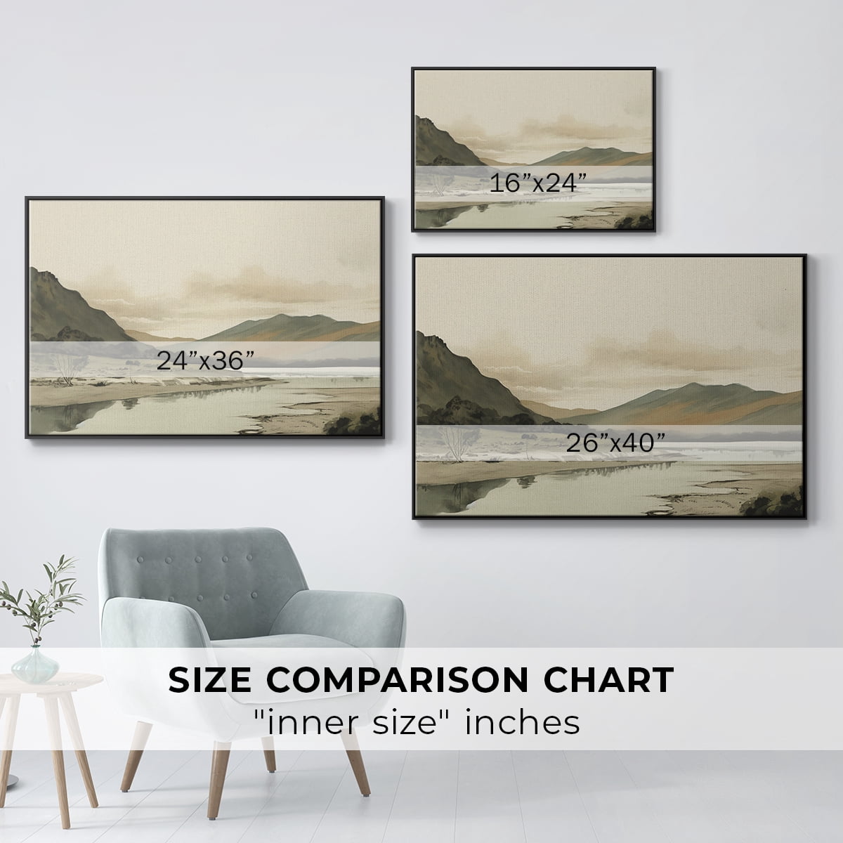 Vintage Landscape-XX By Wexford Home Framed in Black Wood Gallery Wrapped Canvas 25 in. x 37 in.