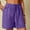 🔥 Purple_New, variant on Dianli Linen Shorts Summer Women's Linen Wide Leg Elastic Waist Comfortable Casual Cotton Linen Pull On Shorts Breathable Pockets Relaxed Fit High Rise Everyday Wear Beachwear Loungewear
