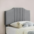 thumbnail image 3 of Shininglove Kids Twin Size Bed Frame, Upholstered Platform withTufted Headboard, Mattress Foundation with Metal Wood Slat Support, Grey, 3 of 6