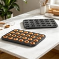 thumbnail image 2 of GPED 2 Pack Muffin Pan for Baking, 24-Cup Nonstick Mini Cupcake Pan, 14" x 10.5" x 1.5" with 1.8" Cups, for Muffins, Cupcakes, Brownies, Cheesecake, Carbon Steel, Easy Clean, Oven Safe, 2 of 7