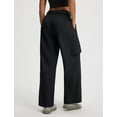 thumbnail image 6 of Baleaf Women's Lightweight Pants Quick Dry Wide Leg Hiking Water Resistant with 4 Pockets Travel Baggy Parachute Cargo Pant Black L, 6 of 7