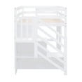 thumbnail image 5 of EUROCO Wood Twin Size Loft Bed, House Bed with Storage Staircase, White, 5 of 15