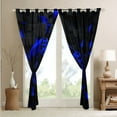 thumbnail image 3 of Teens Games Curtains & Drapes Gaming Curtains 38"Wx45"L,Navy Blue Futuristic Cubes 30%-50% Blackout Curtains Neon Gamepad Print Living Room Curtains, 3 of 6