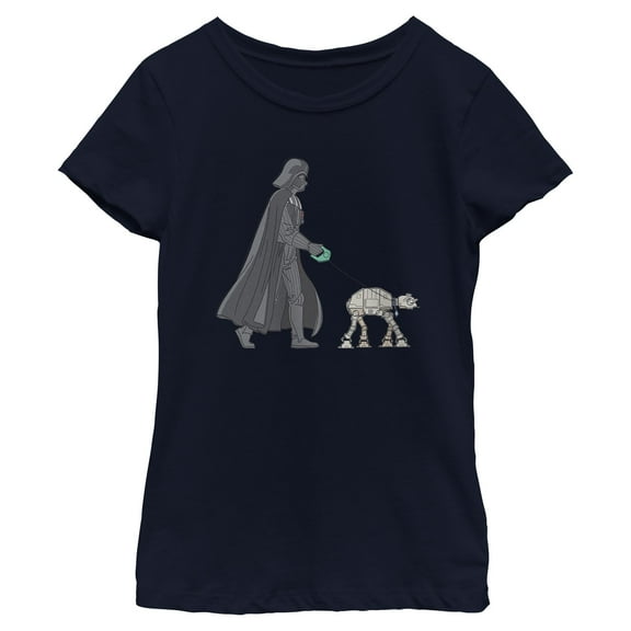 Girls Star Wars Darth Vader AT-AT Walking the Dog T Shirt