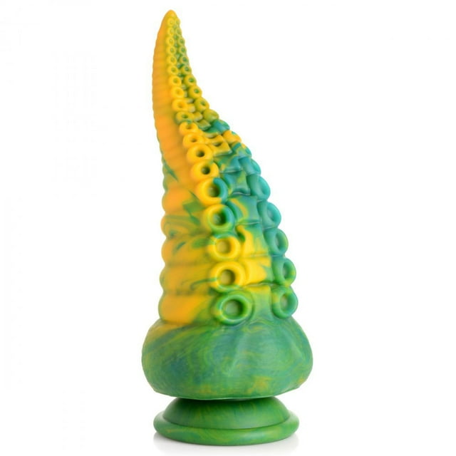 Creature Cocks Monstropus Tentacled Monster Silicone Dildo - Verde/Amarillo