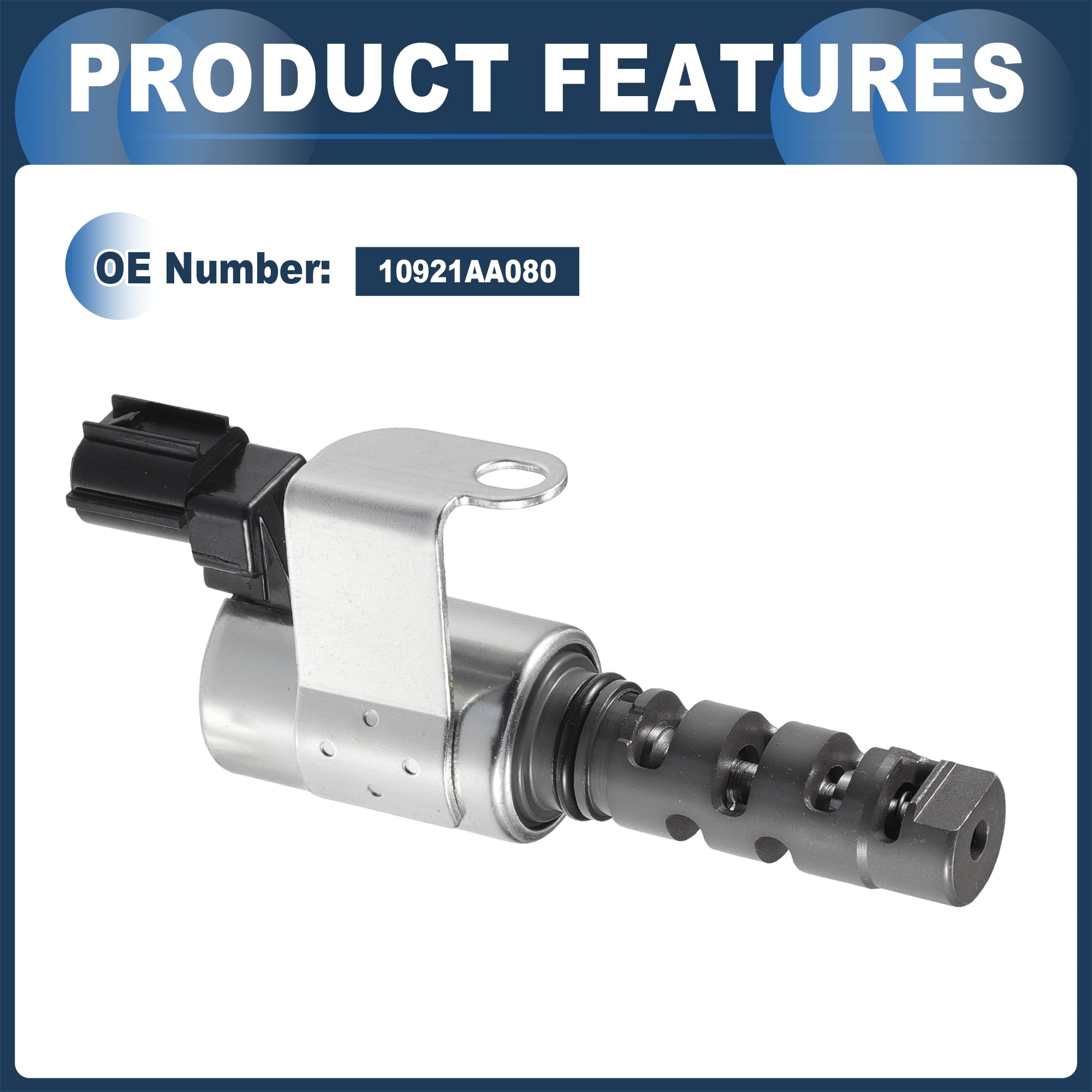 Unique Bargains Engine Variable Valve Timing VVT Solenoid, No.10921AA080 for Subaru Forester 2006-2010 Silver Tone, 2pcs