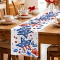thumbnail image 4 of 4th of July Cotton Linen Table Runner for Dining Kitchen, Red Blue Floral Independence Day Stars Butterflies Wedding Outdoor Party Tablerunners, Dresser Scarf Coffee Tablecloth Runners 13x120 Inches, 4 of 8
