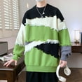 thumbnail image 3 of Aueoeo Vintage Sweater For Men Plus Size Cable Knit Crewneck Pullover Casual Long Sleeve Color Striped Sweater, 3 of 3