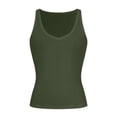 thumbnail image 6 of Dvprdro Womens Soft Stretchy Ruched Tank Tops Crewneck Sleeveless Pull On Solid Casual Summer T Shirts, 6 of 8