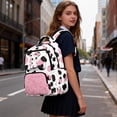 thumbnail image 3 of Uorisanigo Pink Cow Print School Backpack for Girls Large Capacity, Lightweight Hiking Daypack for Elementary Teen, Casual Bookbag for Camping Vacation, 3 of 7