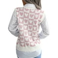 thumbnail image 6 of Liacowi Women Juniors Knitted Vest Heart Print Sleeveless V-Neck Waistcoat Autumn Winter Casual Sweater Pullovers for Teen, 6 of 7