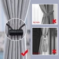 thumbnail image 3 of 4 Pack Magnetic Curtain Tiebacks 16 Inch Modern Handmade Weave Rope Curtain Holdbacks Convenient Decorative Curtain Drape Tie Backs for Home and Office Window Drapery (Black), 3 of 5