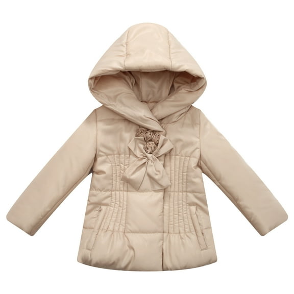 Richie House Girls' Padded Jacket with Rosette Accents RH0908