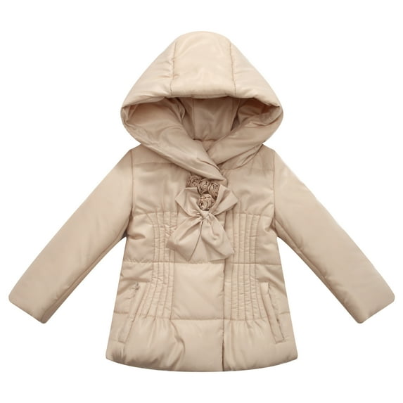 Girls' Padded Jacket with Rosette Accents RH0908