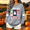 thumbnail image 4 of NTACZA Fall Sweatshirts for Women Crew Neck Halloween Spooky Season Sweatshirt Cute Ghost Grapic Long Sleeve Pullover Tops Cozy Daily Outfits Gray L, 4 of 6