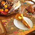 thumbnail image 6 of Fall Placemats Set of 6 Scarecrows Crow Place Mats Thanksgiving Placemat Harvest Pumpkin Maple Leaves Wood Table Mats for Dining Kitchen Table Holiday Dinner Party Home Fall Decorations 13x19 Inch, 6 of 8