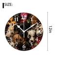 thumbnail image 2 of 12 Inch Wall Clock Battery Operated Silent Clock Decorative for Office, Kitchen, Outdoor, Living Room，Cute Pretty Dogs Golden Retriever Bulldog Pitbull Chihuahua Butterfly Floral Elegant, 2 of 4