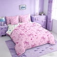 thumbnail image 2 of Erosebridal Ribbon Bows Girls 7 Pieces Bedding Comforter Set,Pink Cute Loves Full Bedding Set For Kids,Reversible, 2 of 7