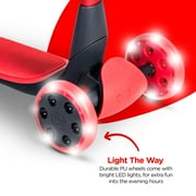 Yvolution Y Glider Luna, 3-in-1 Ride-on Toy to Kids Kick Scooter LED Light-up Wheels Red Unisex