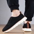 thumbnail image 6 of Domzle Shoes for Men Business Casual Shoes Comfortable Dress Shoe Mesh Sneakers Breathable Upper Footwear Lace-Up Lightweight Tennis Walking Shoe Black 45, 6 of 6