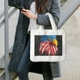 thumbnail image 7 of Yiaed Eagle Head With American Flag Print Fluffy Shoulder Bag Plush Bags Women Ladies Tote Bag Fluffy White Furry Purse Handbag for Autumn and Winter, 7 of 7