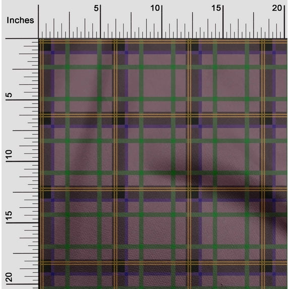 oneOone Organic Cotton Voile Fabric Tartan Check Fabric Prints By Yard 42 Inch Wide