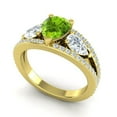 thumbnail image 2 of 2.00 Ct Round Cut Peridot Gemstone & Natural Diamond Stunning Wedding Ring for Women Solid 14K Yellow Gold Size 3.5 by Diamond Capitals, 2 of 8