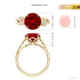 thumbnail image 2 of ANGARA Lab Grown 3.57 Ct Nature-Inspired Round Ruby Floral Engagement Ring for Women in 14K Yellow Gold (Size-9mm) | July Birthstone, Anniversary, Jewelry Gift for Women | Lab-Grown Ruby Ring, 2 of 7