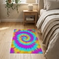 thumbnail image 3 of ODIKA Ombre Swirl Boho Gradient Abstract Hippie Marbled Wave Tie Dye Refined for Hallway, Study Room, Playroom, Non-Slip Low Profile, 3 of 7