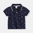 thumbnail image 3 of LNMQLPDBS Baby Boy Summer Clothes Cute Animal Print Shirt Short Sleeve Lapel Blouse Button Down Collared Shirts for Boys Toddler Gifts Summer Tops for Beach School Vacation Navy 3-4 Years, 3 of 7