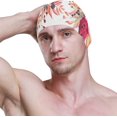 thumbnail image 3 of FYBTO Swimming Cap Chickadee Red Flower Leaves Berries Unisex Adult FYBTO Polyester, 3 of 4