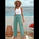 thumbnail image 5 of Pantalones de Salón Anchos para Mujer, Color Verde , Talla M, 5 of 8