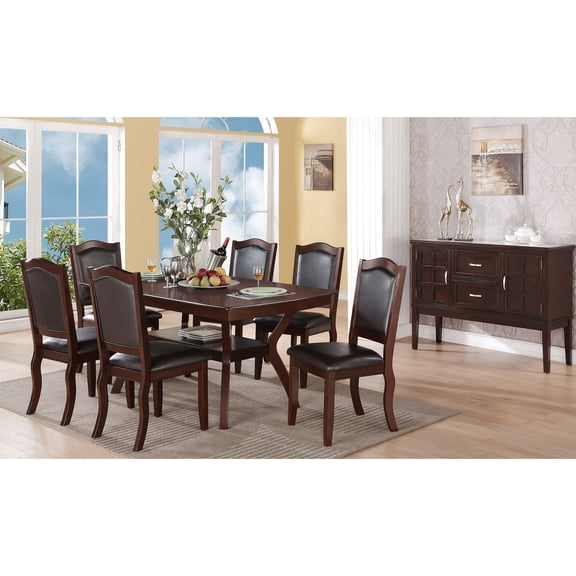 Solid Wood Dining Table and 6 Chairs Set / Fits in Transitional Dining Areas