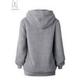 thumbnail image 6 of Gustave Women's Fuzzy Fleece Long Sleeve Pullover Hoodies with 1/4 Zip Up Sweatshirt Warm Oversized Outwear Coat(Gray,4XL), 6 of 7