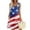 Blue, variant on Women's 4th of July Patriotic Dress, Women Sexy Square Neck Sleeveless Dress, Independence Day American Flag Printed Summer Mini Dress with Pockets, Loose Fit Bohemian Style for Outdoors,Blue L