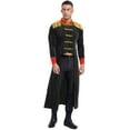 thumbnail image 3 of TiaoBug Men's Halloween Circus Ringmaster Costume Velvet Tailcoat Jacket Festive Rave Party Clubwear Black XL, 3 of 7