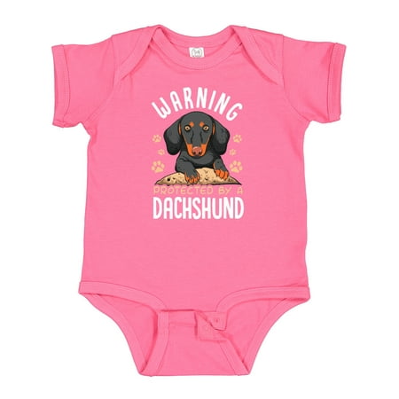 

Inktastic Protected by a Dachshund Dog Gift Baby Boy or Baby Girl Bodysuit