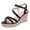 Black, variant on Women Chic Platform Wedge Espadrilles High Heels Sandals Round Open Toe Ankle Strap Buckle Casual Vacation Shoes Size 5 Red