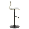 thumbnail image 2 of Folia Mid-Century Modern Adjustable Barstool in Light Grey Wood and Light Grey Fabric by LumiSource, 2 of 8